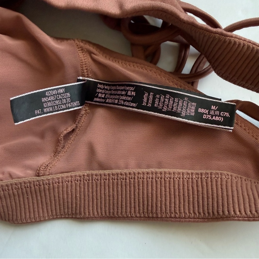 Victoria's Secret Scoop Neck Bralette in Dusty Rose Mauve Brown Sz M Lounge Gym - Picture 4 of 7